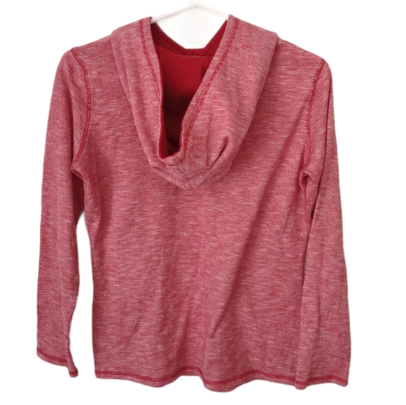 Simon's red tricolor funnel-neck hooded sweatshirt - Picture 3 of 5